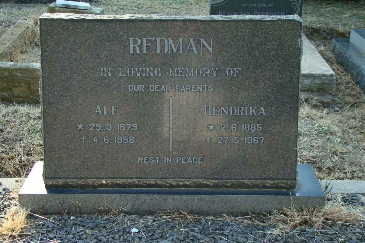 REDMAN Alf 1879-1958 &amp; Hendrika 1885-1967
