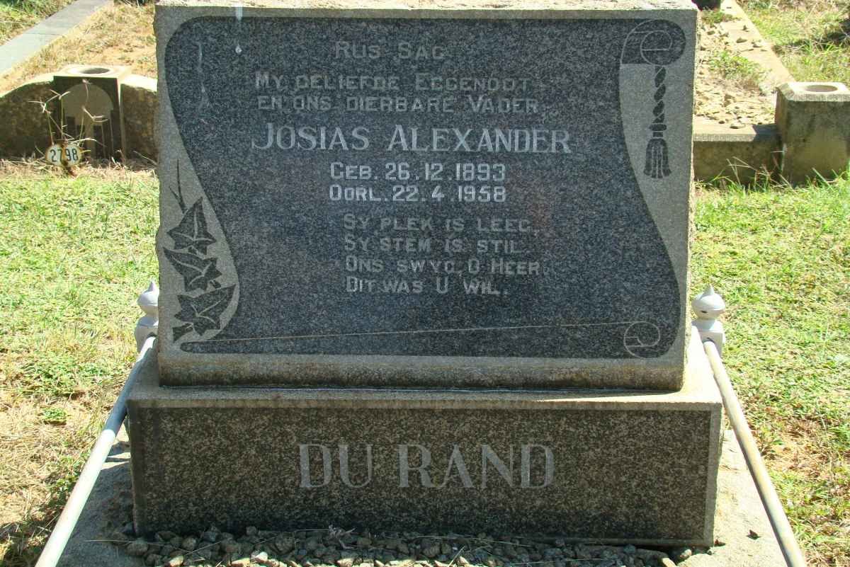 RAND Josias Alexander, du 1893-1958