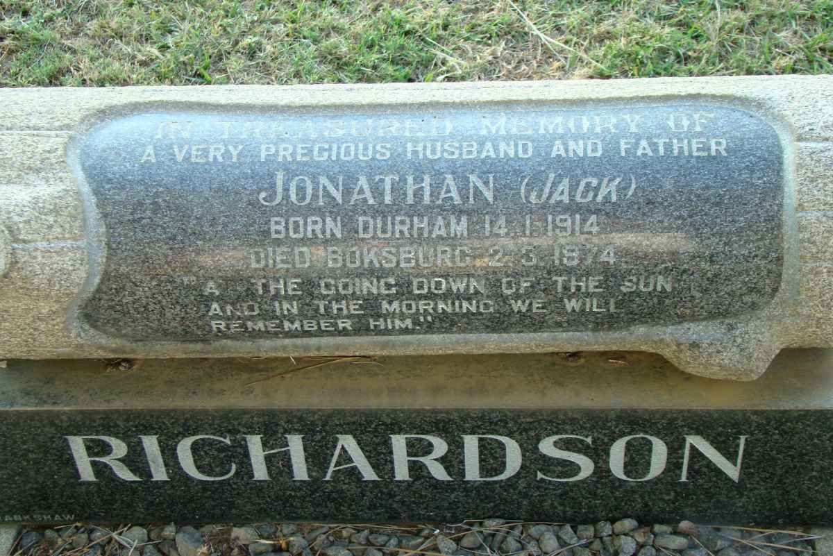 RICHARDSON Jonathan nee DURHAM 1914-1974