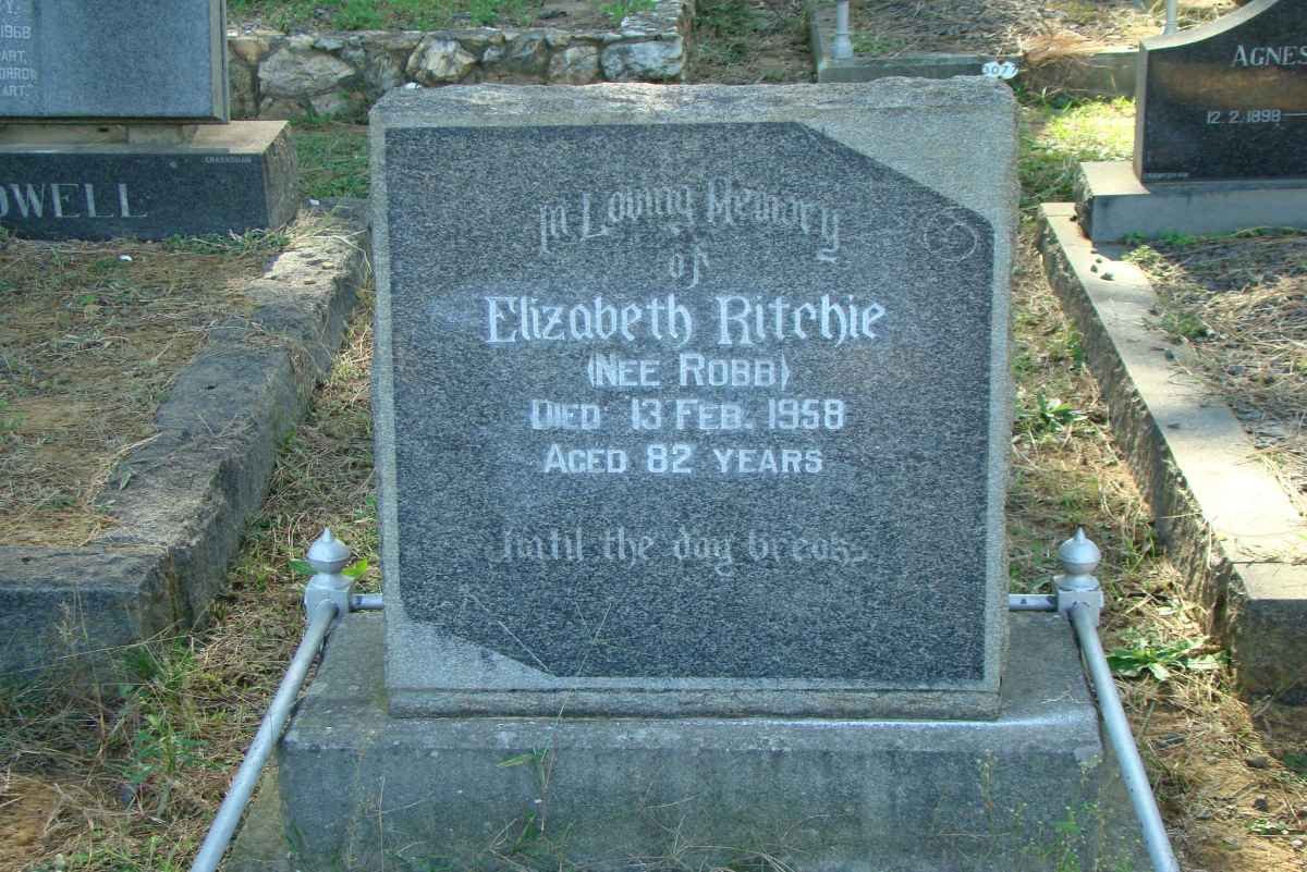 RITCHIE Elizabeth nee ROBB -1958