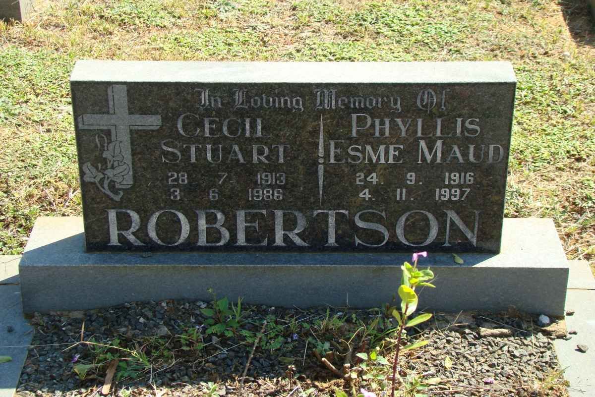 ROBINSON Cecil Stuart 1913-1986 &amp; Phyllis Esme Maud 1916-1997