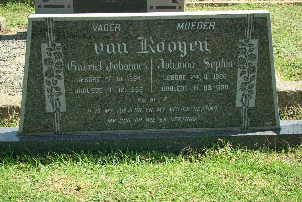 ROOYEN Gabriel Johannes, van 1894-1963 &amp; Johanna Sophia 1906-1990
