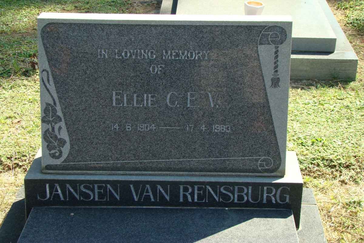 RENSBURG Ellie C.E.V., Jansen van 1904-1983