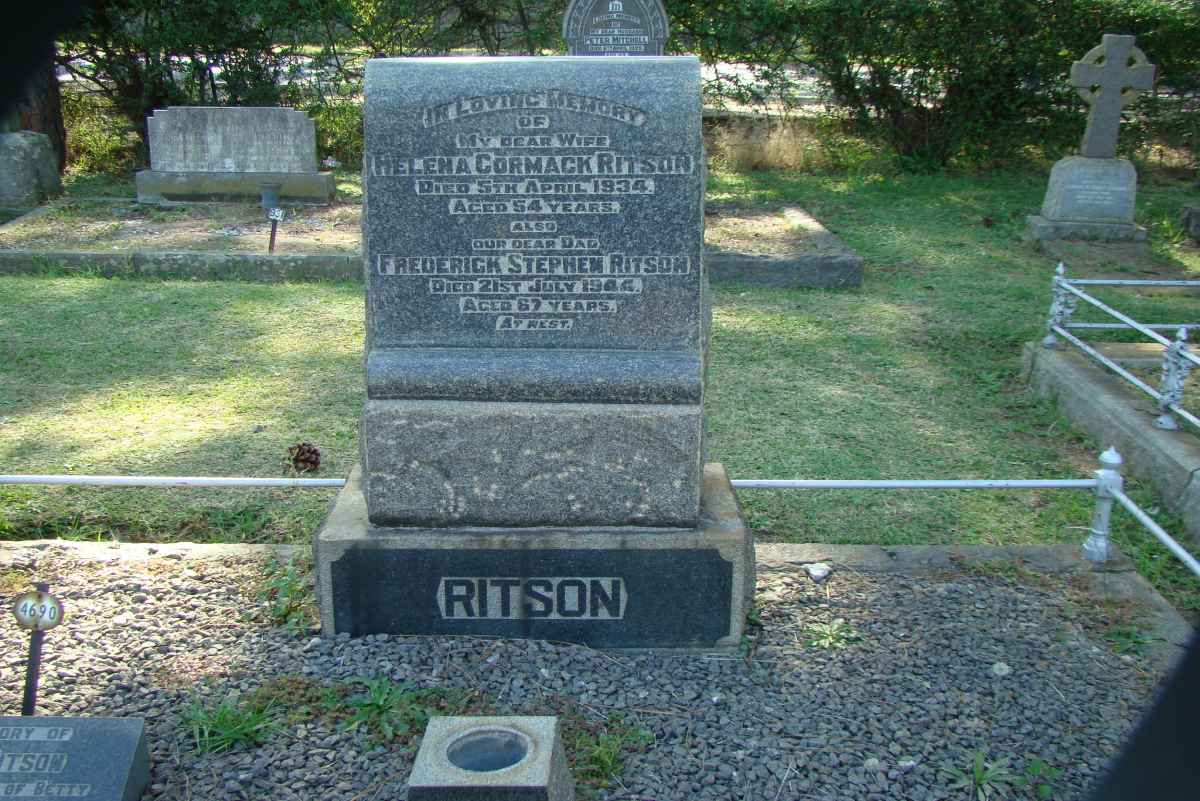 RITSON Frederick Stephen -1945 &amp; Helena Cormack -1934
