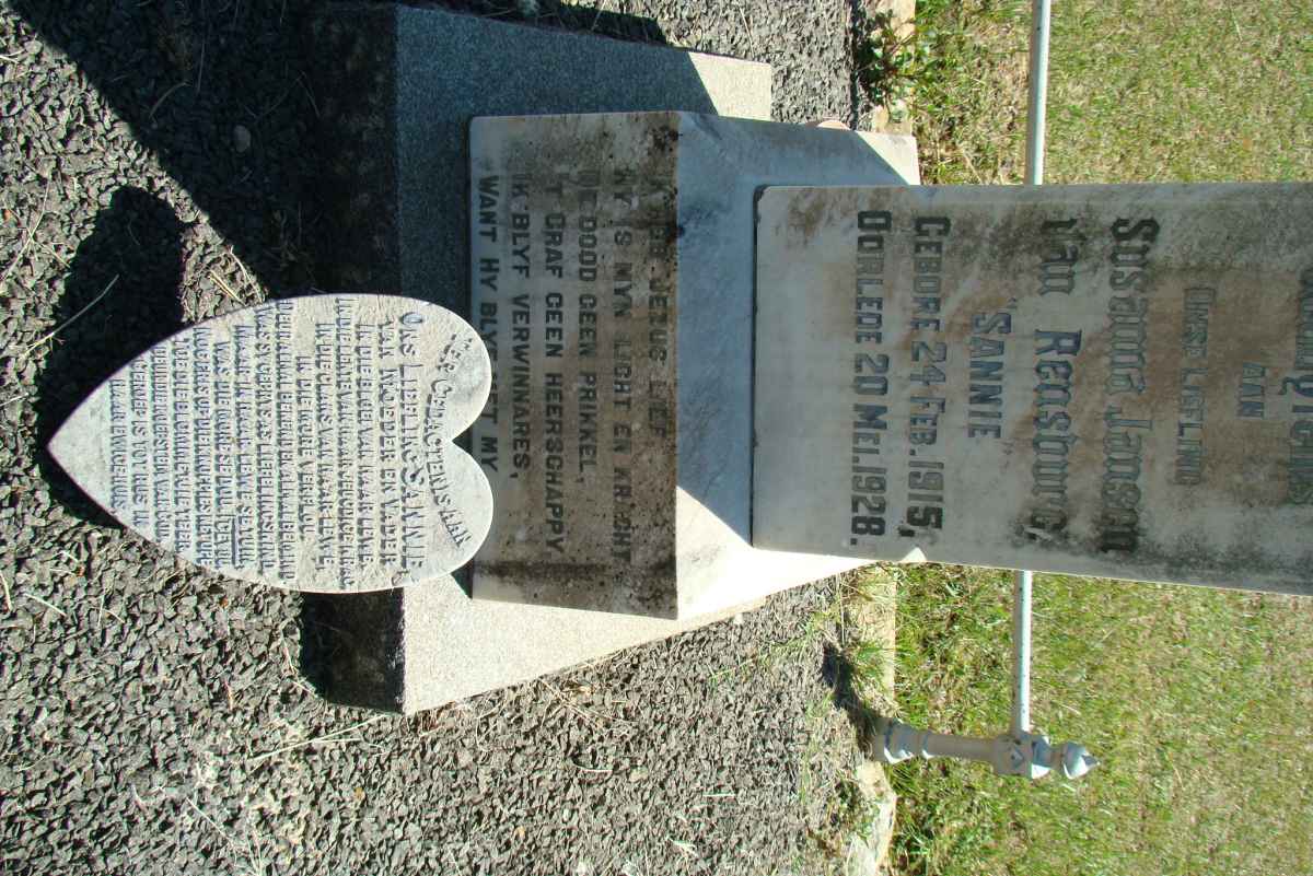 RENSBURG Susanna, Jansen van 1915-1928
