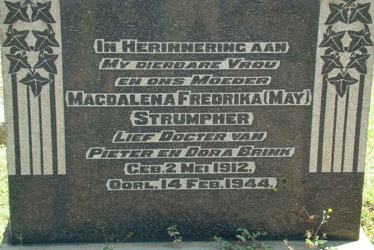 STRUMPHER Magdalena Fredrika nee BRINK 1912-1944