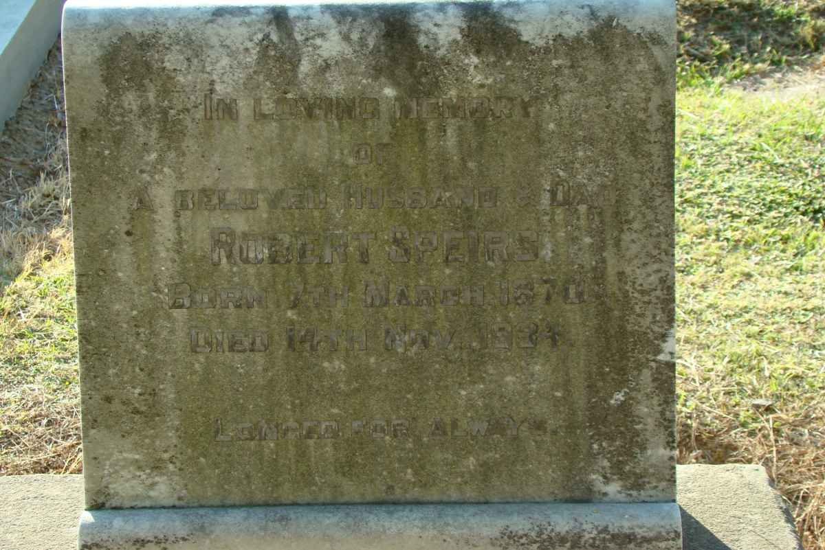 SPEIRS Robert 1870-1924