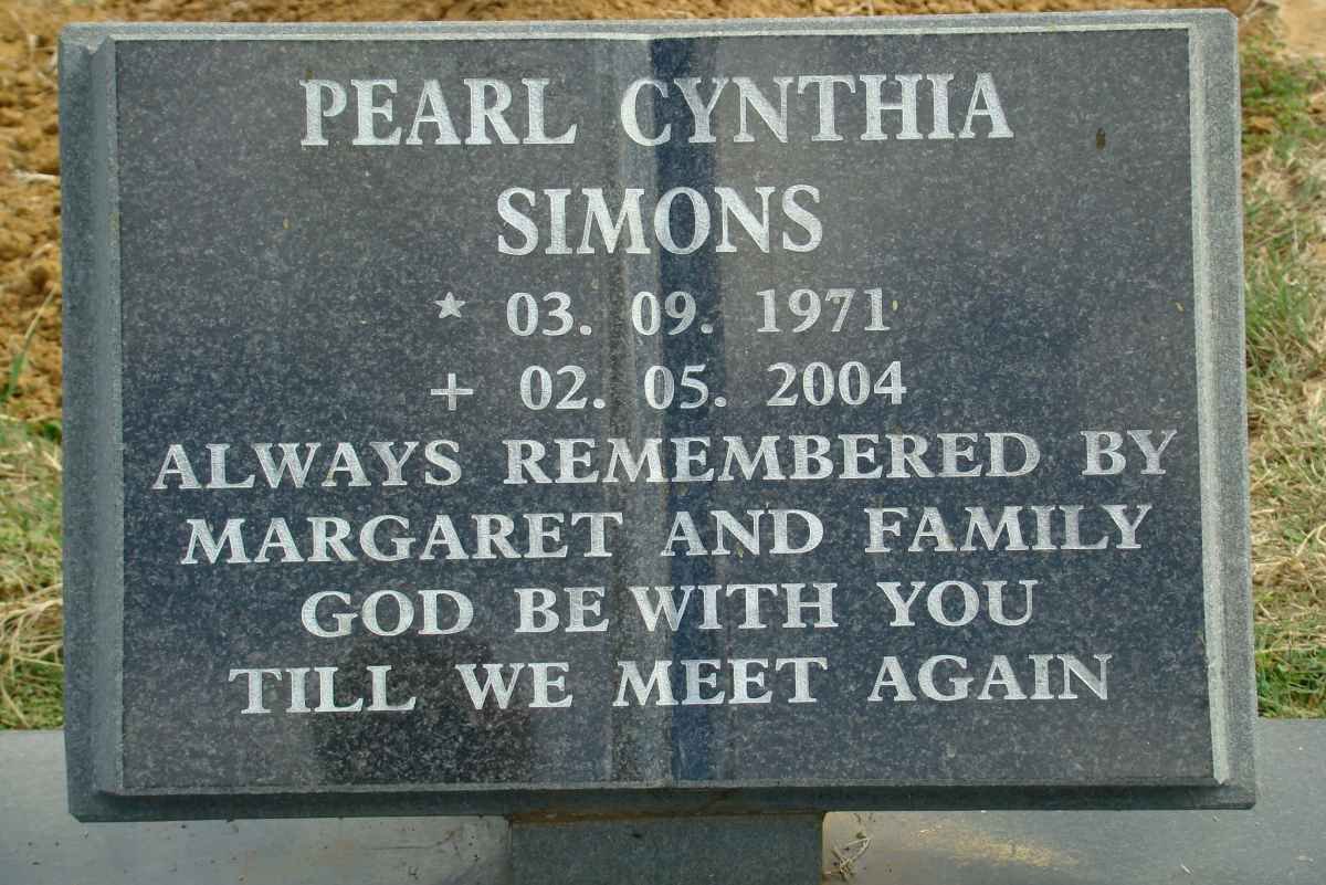 SIMONS Pearl Cynthia 1971-2004