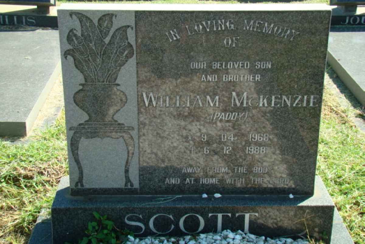 SCOTT William McKenzie 1968-1988
