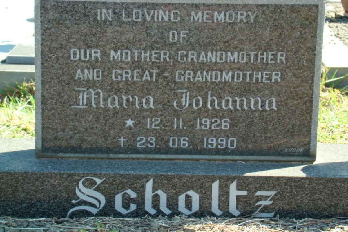SCHOLTZ Maria Johanna 1926-1990