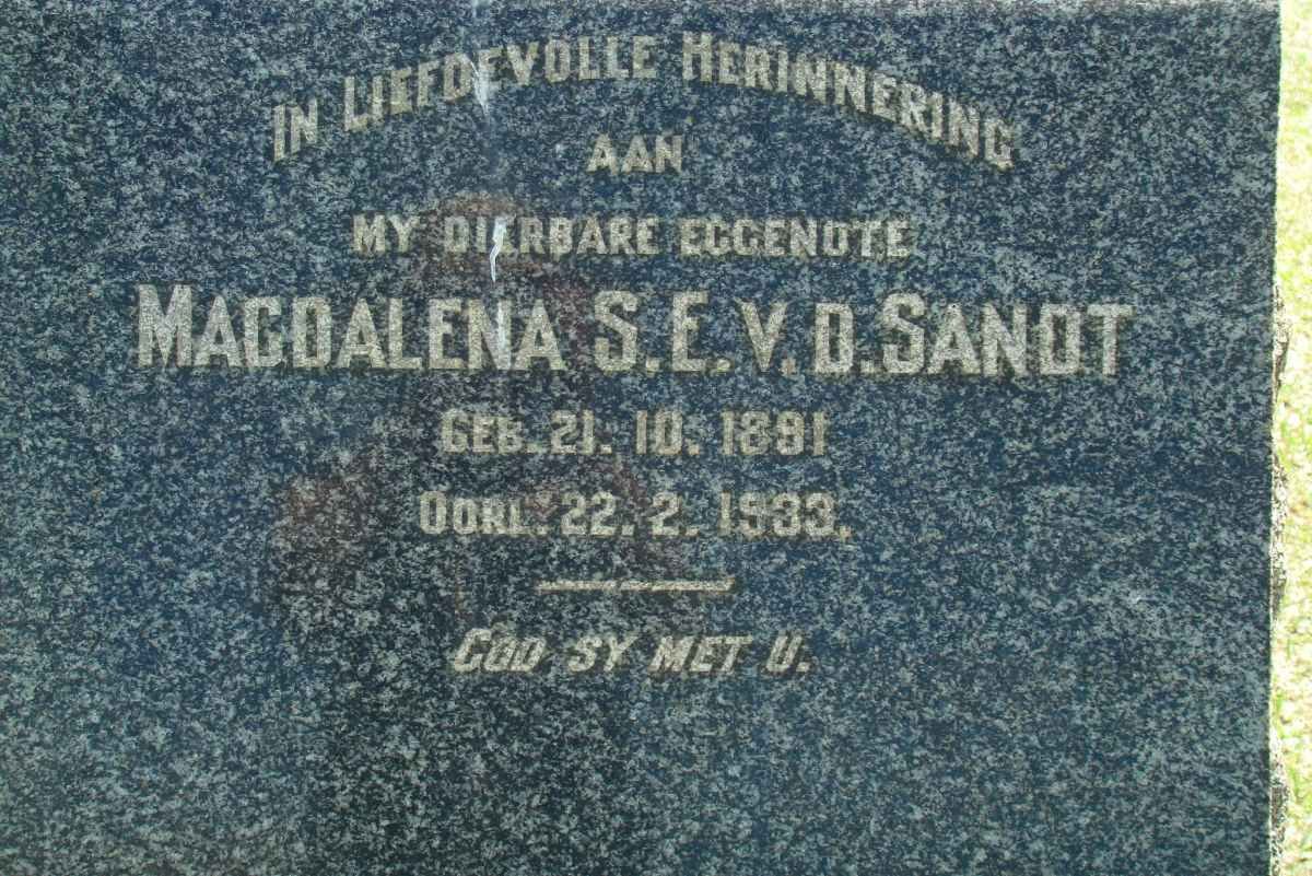 SANDT Magdalena S.E., van der 1891-1933