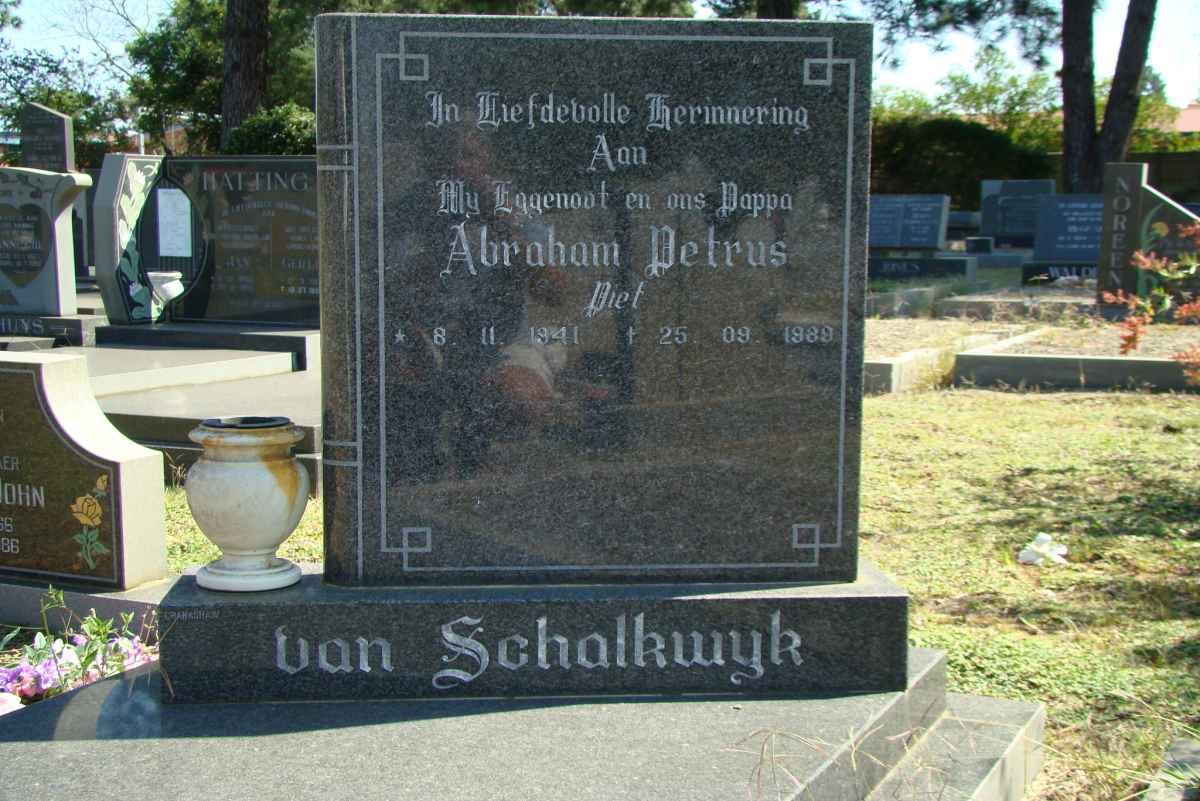 SCHALKWYK Abraham Petrus, van 1941-1989