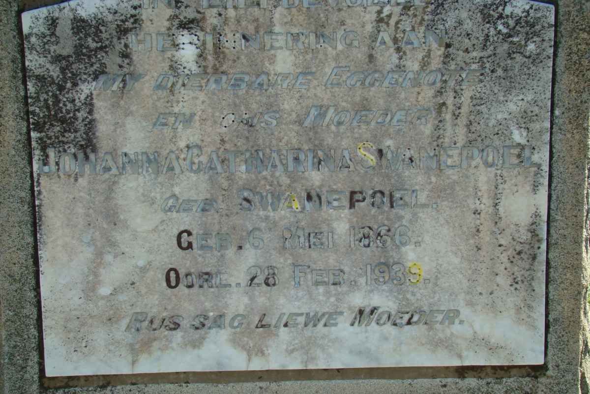 SWANEPOEL Johanna Catharina nee SWANEPOEL 1866-1939