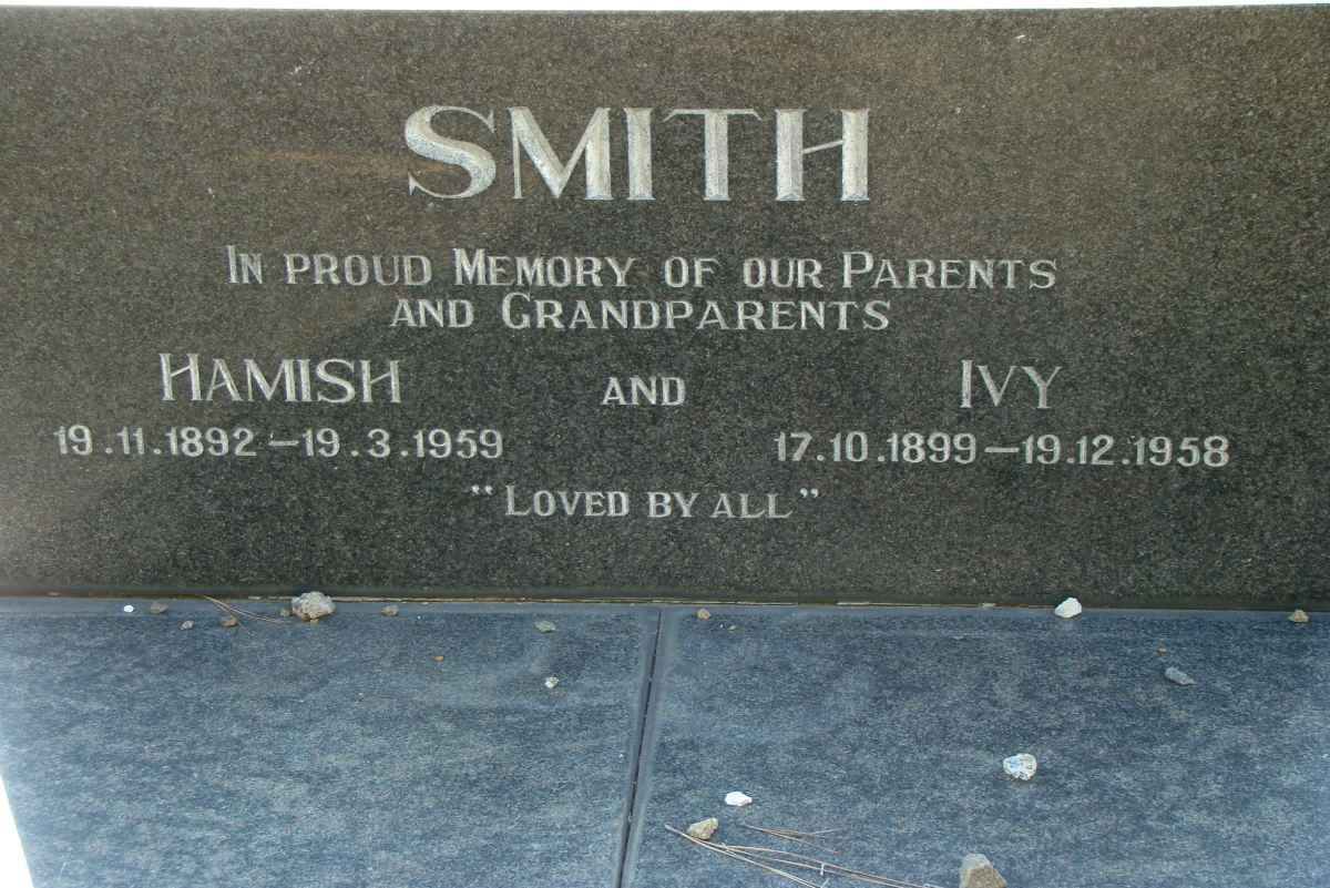 SMITH Hamish 1892-1959 &amp; Ivy 1899-1958