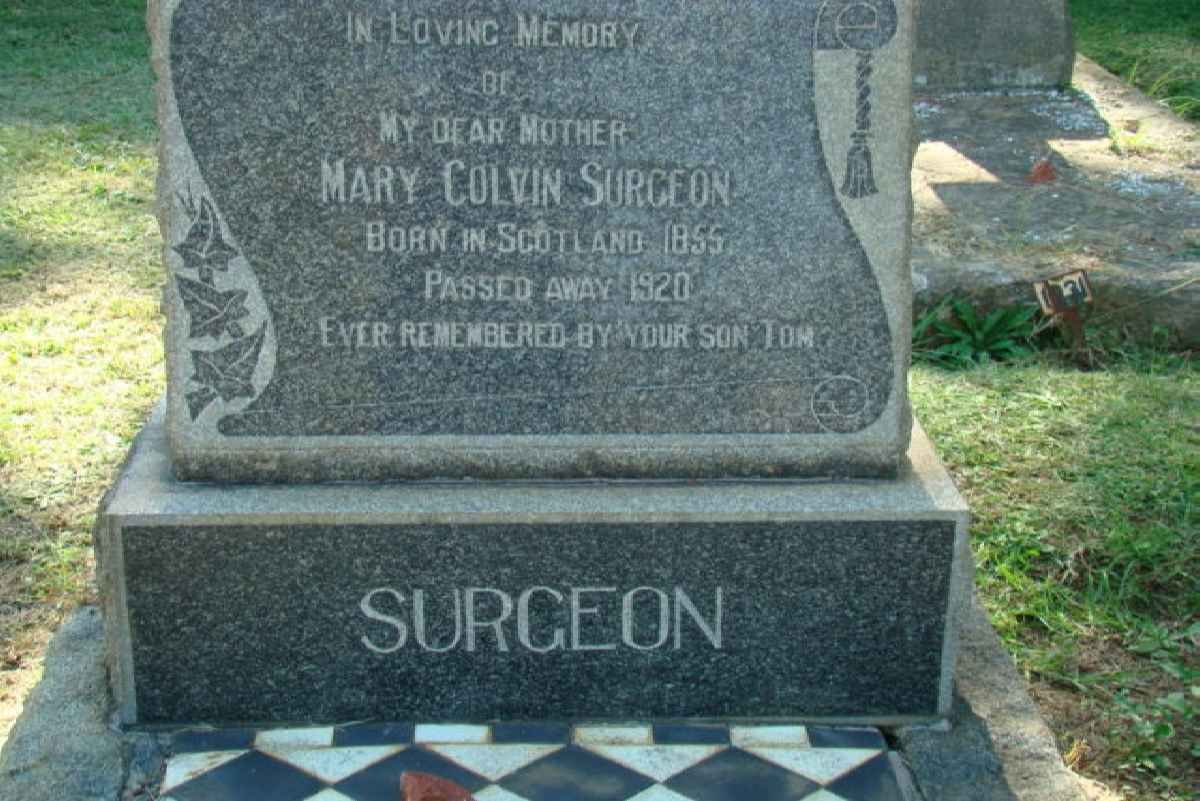 SURGEON Mary Colvin 1855-1920