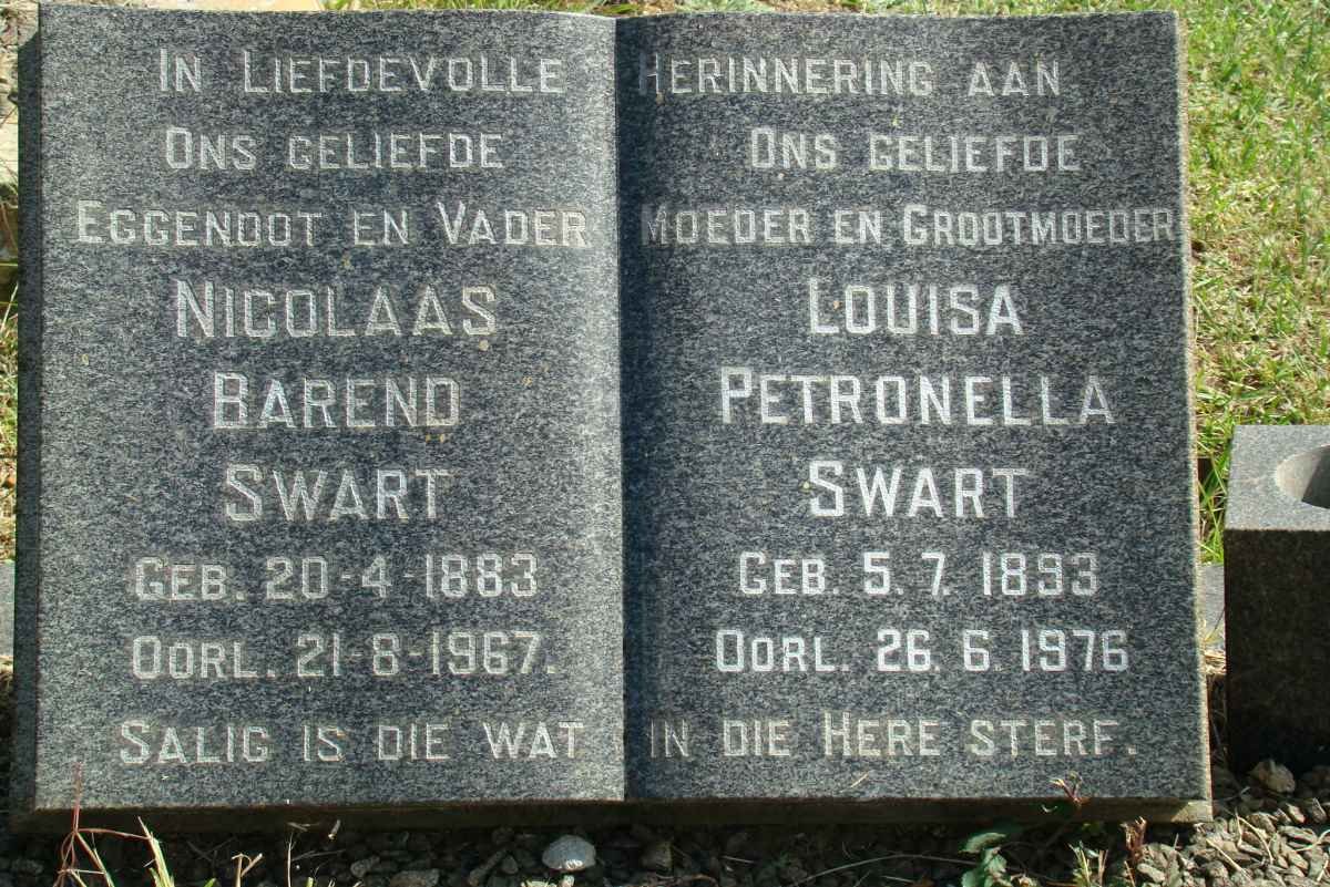 SWART Nicolaas Barend 1885-1967 &amp; Louisa Petronella 1893-1976