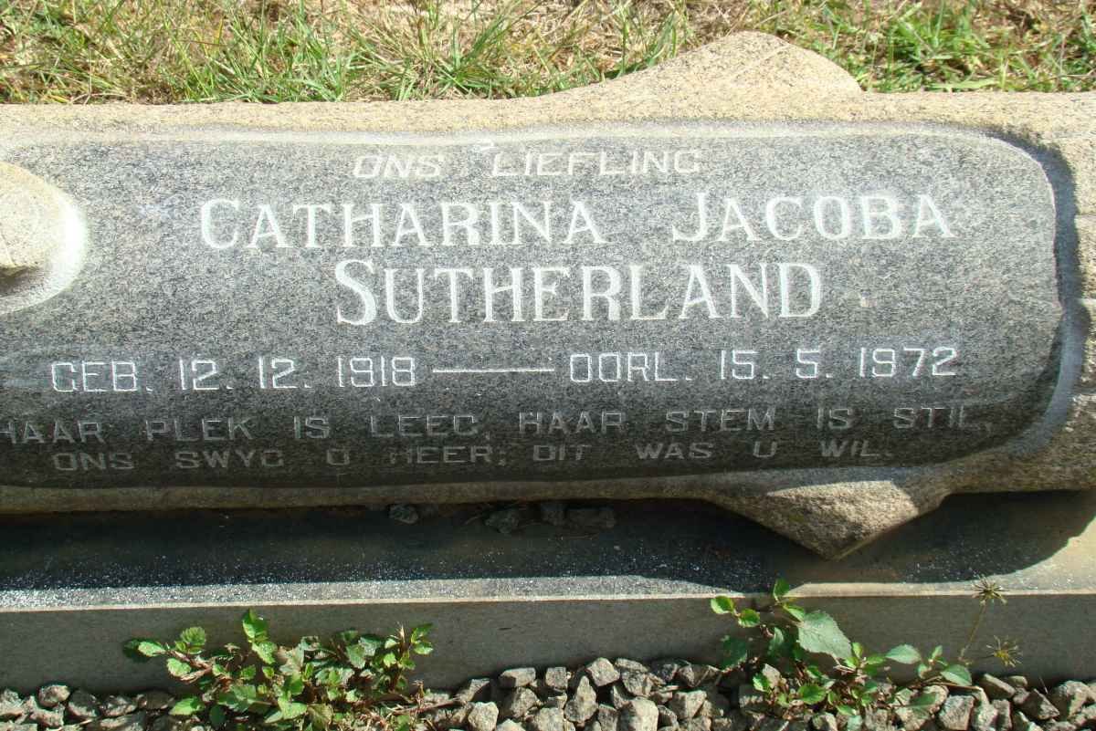 SUTHERLAND Catharina Jacoba 1918-1972