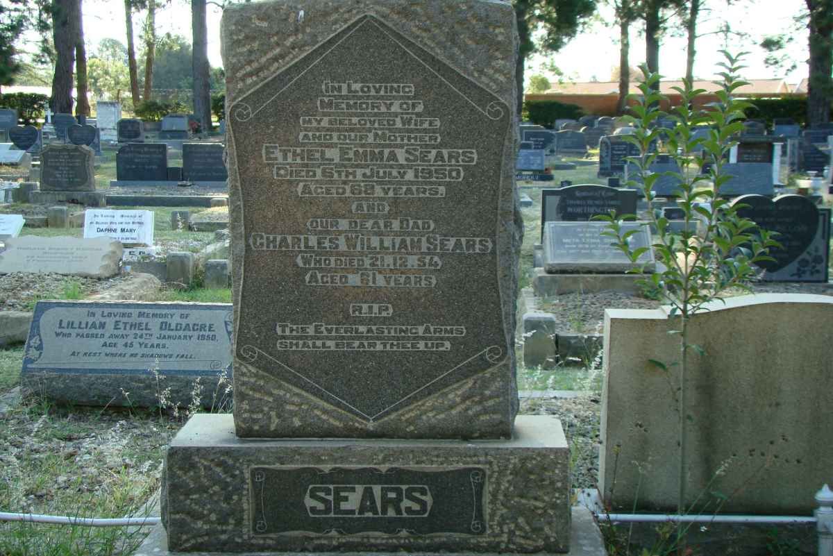 SEARS Charles William -1954 &amp; Ethel Emma -1950