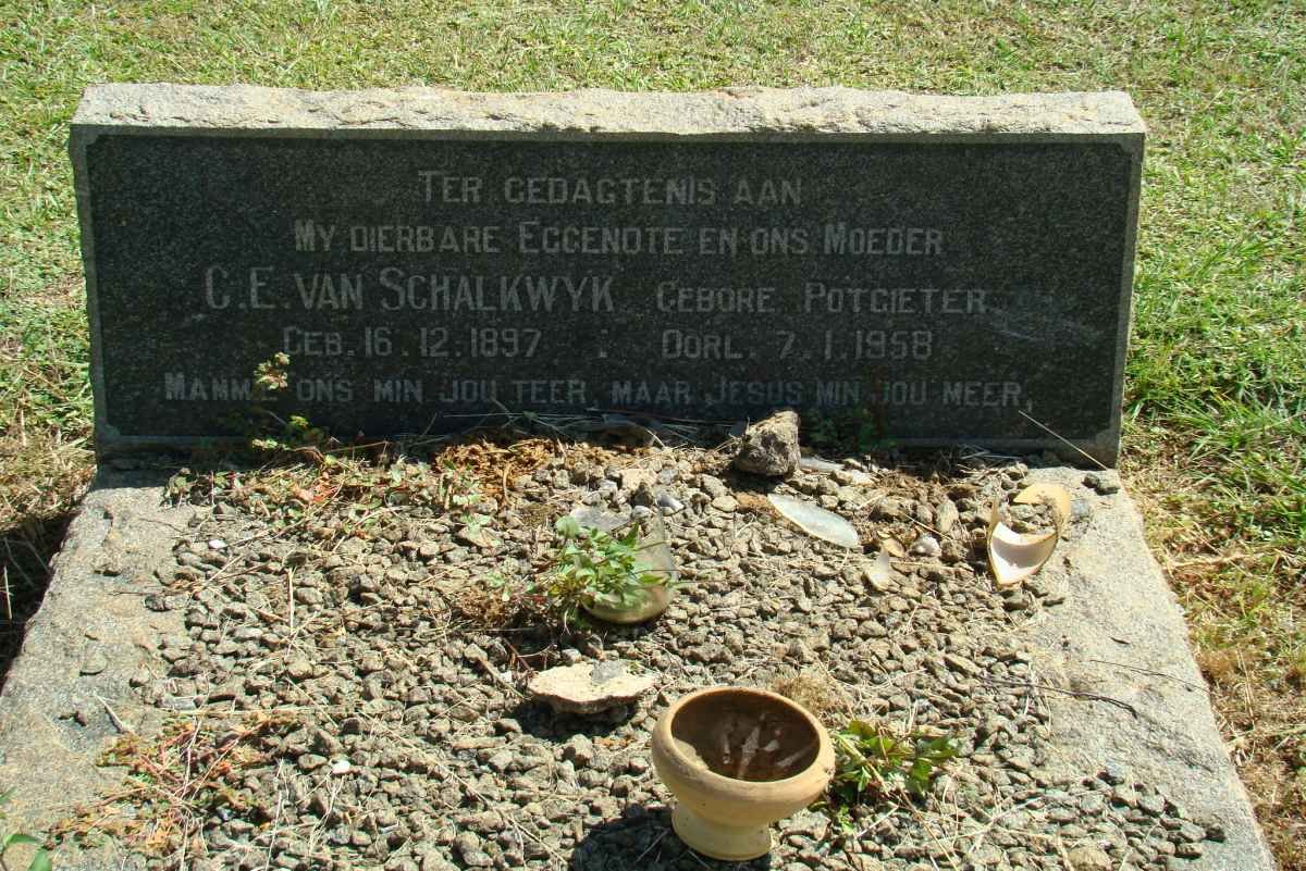 SCHALKWYK C.E., van nee POTGIETER 1897-1958