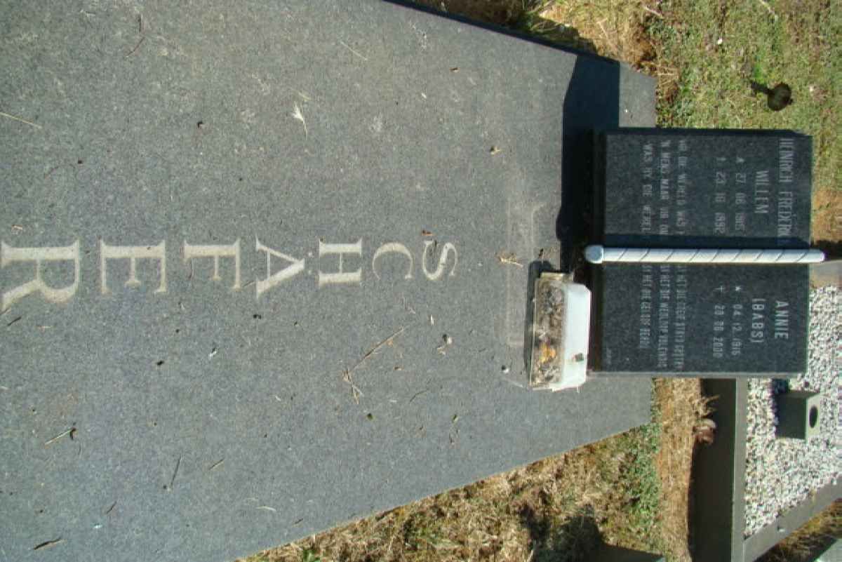 SCHAFER Willem 1915-1992 &amp; Anne 1915-2000