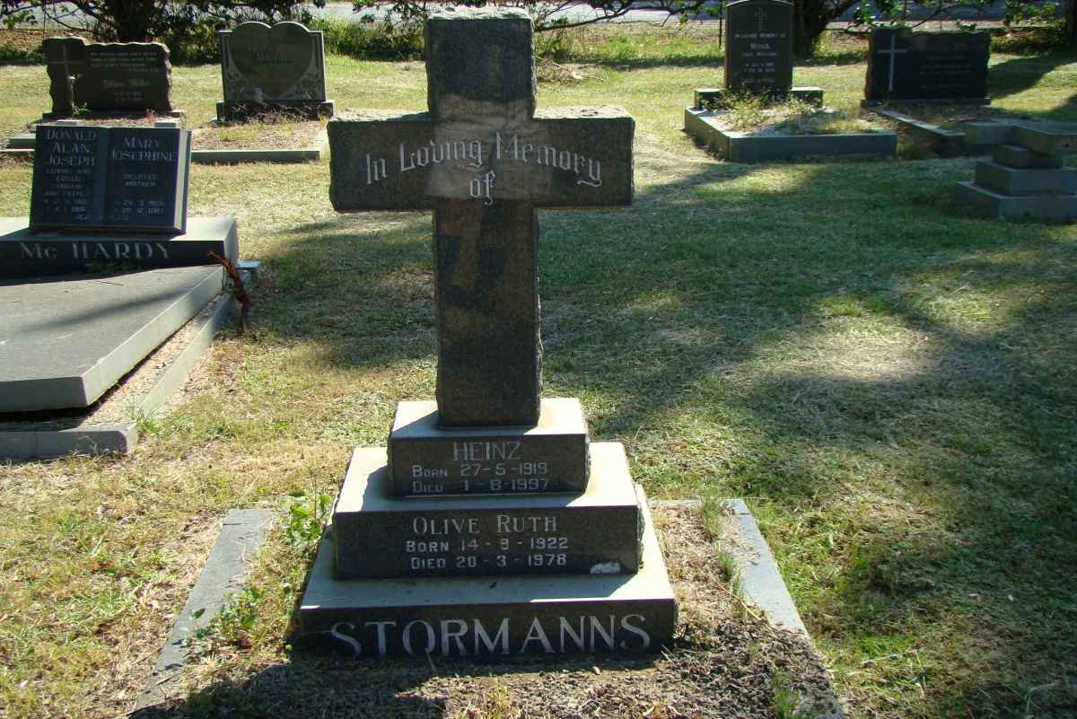 STORMANNS Heinz 1919-1997 &amp; Olive Ruth 1922-1978