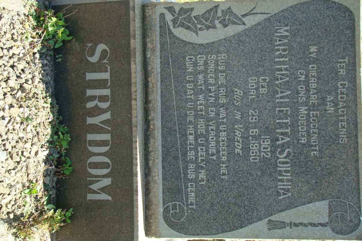 STRYDOM Martha Aletta Sophia 1902-1960