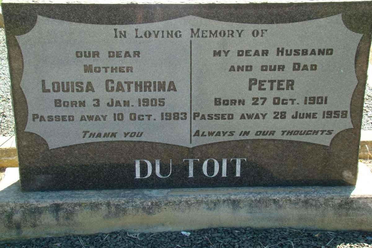 TOIT Peter, du 1901-1958 &amp; Louisa Cathrina 1905-1983