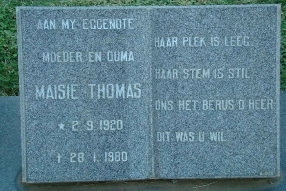 THOMAS Maisie 1920-1980