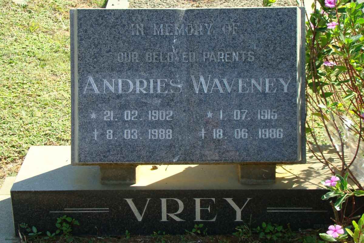 VREY Andries 1902-1988 &amp; Waveney 1915-1986