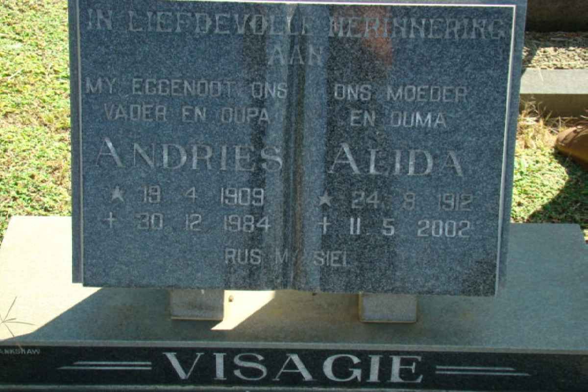 VISAGIE Andries 1909-1984 &amp; Alida 1912-2002