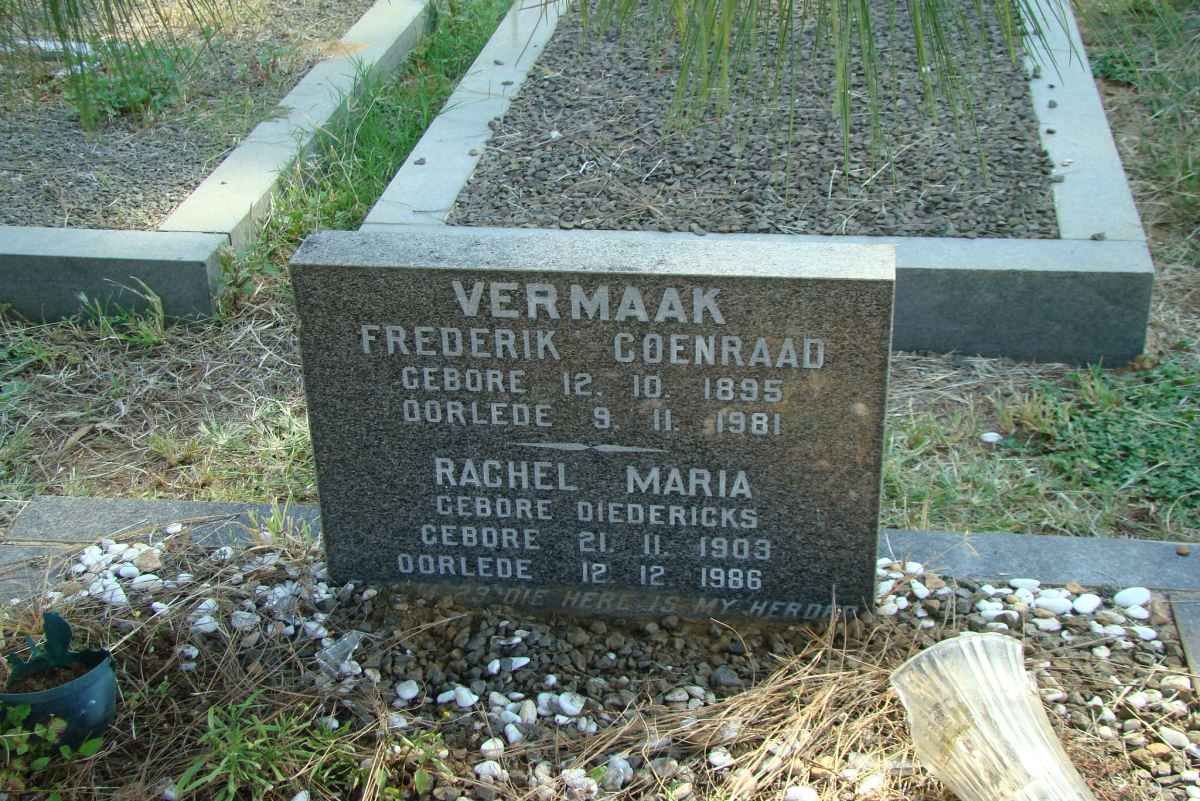 VERMAAK Frederik Coenraad 1895-1981 &amp; Rachel Maria DIEDERICKS 1903-1986