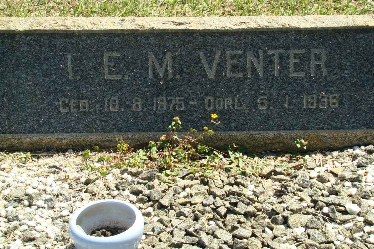 VENTER I.E.M. 1875-1936