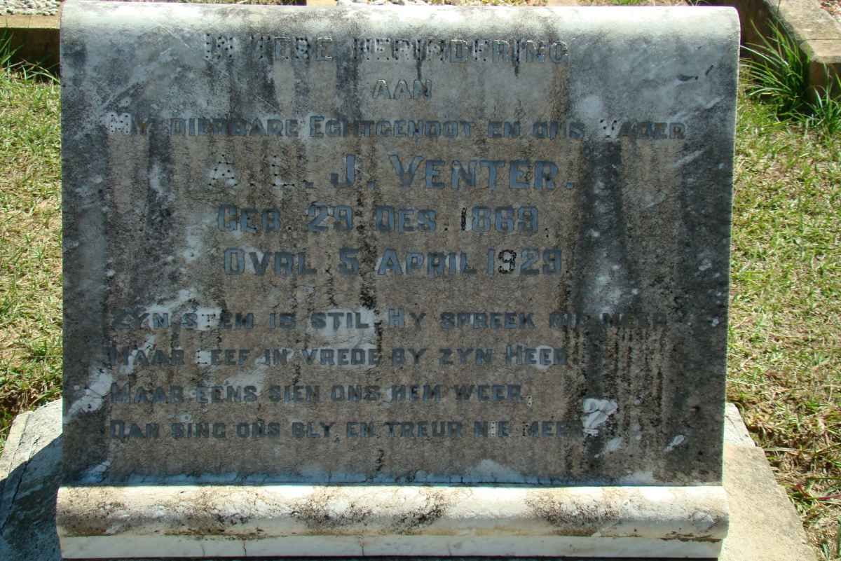 VENTER A.L.J. 1889-1929