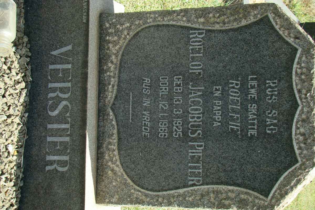 VERSTER Roelof Jacobus Pieter 1925-1966