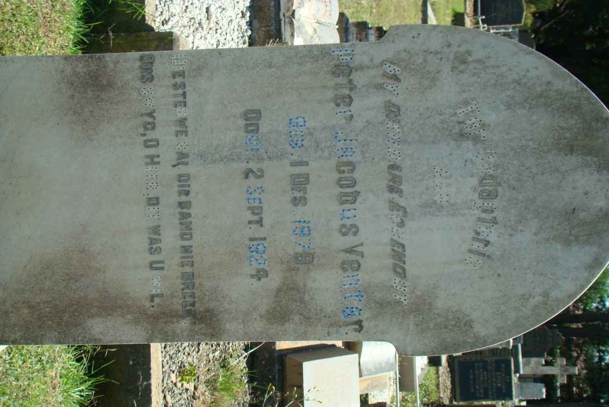 VENTER Peter Jacobus 1879-1924