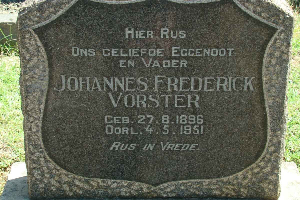VORSTER Johannes Frederick 1896-1951