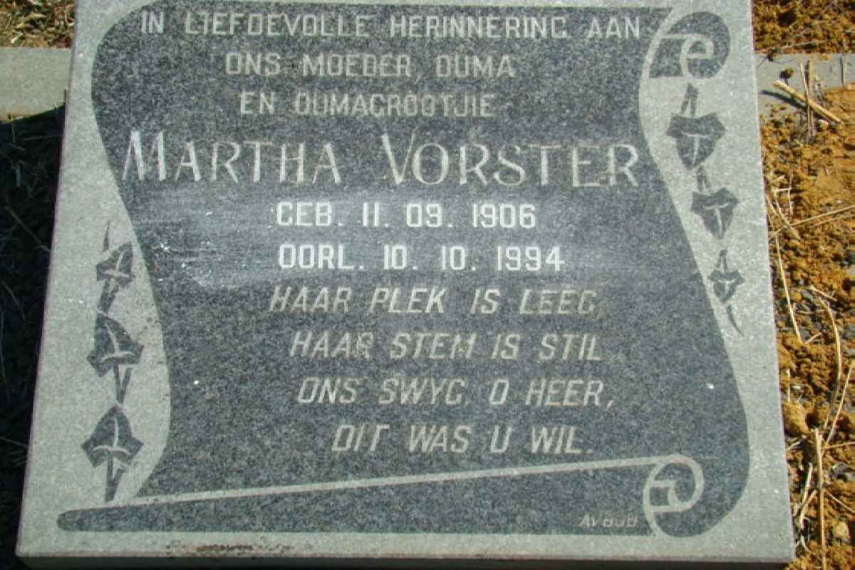 VORSTER MARTHA 1906-1994