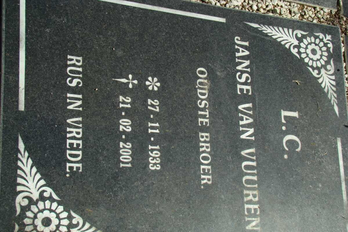 VUUREN L.C., Janse van 1933-2001