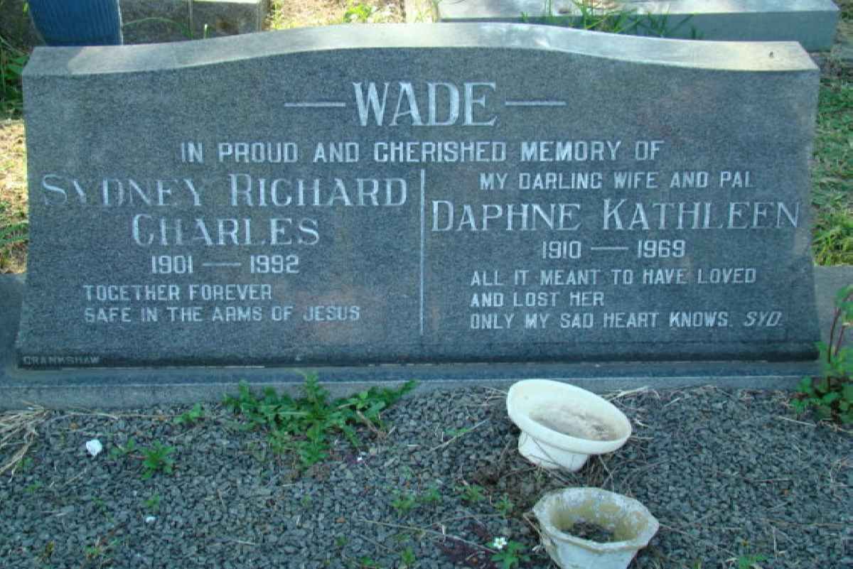WADE Sydney Richard Charles 1901-1992 &amp; Daphne Kathleen 1910-1969