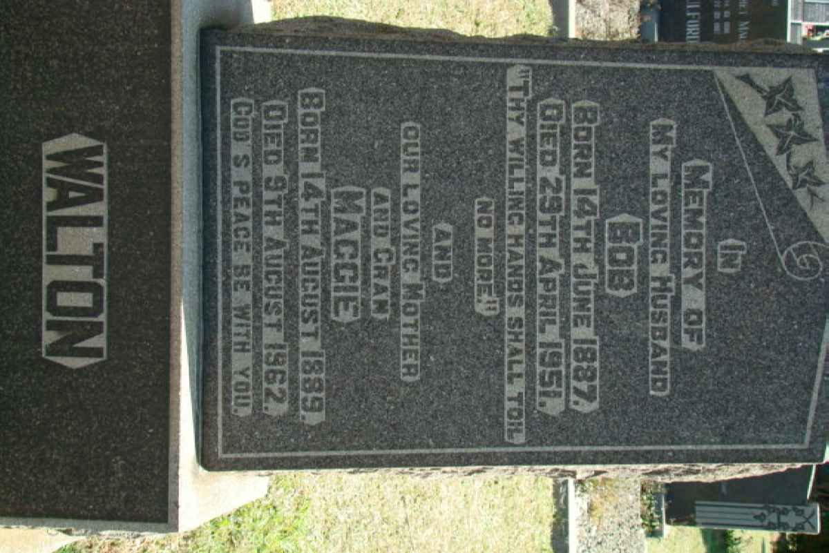 WALTON Bob 1887-1951 &amp; Maggie 1889-1962