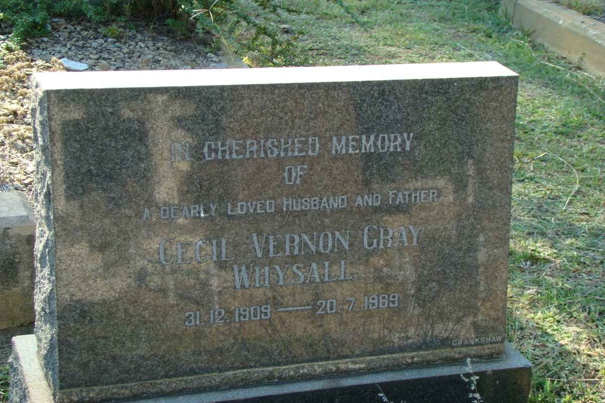 WHYSALL Cecil Vernon Gray 1909-1969