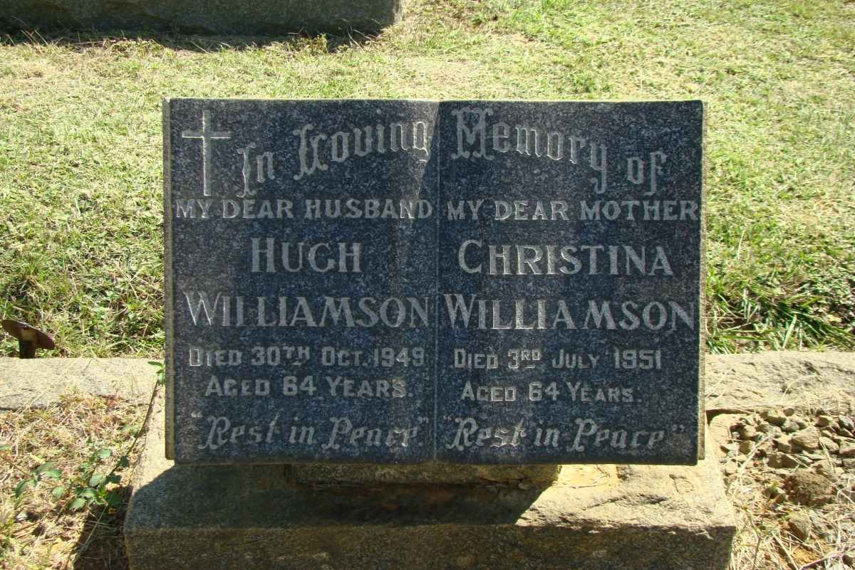 WILLIAMSON Hugh -1949 &amp; Christina -1951