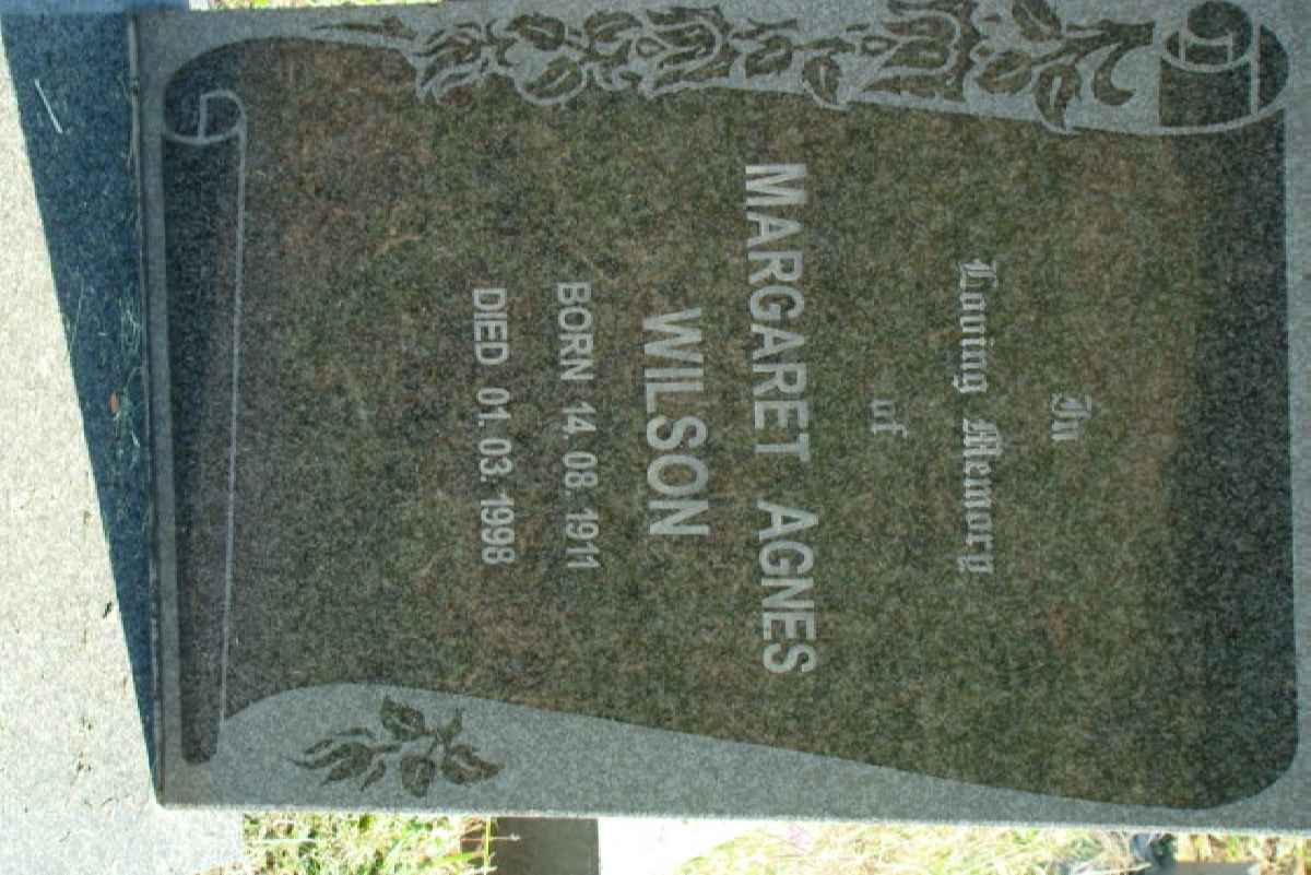 WILSON Margaret Agnes 1911-1998