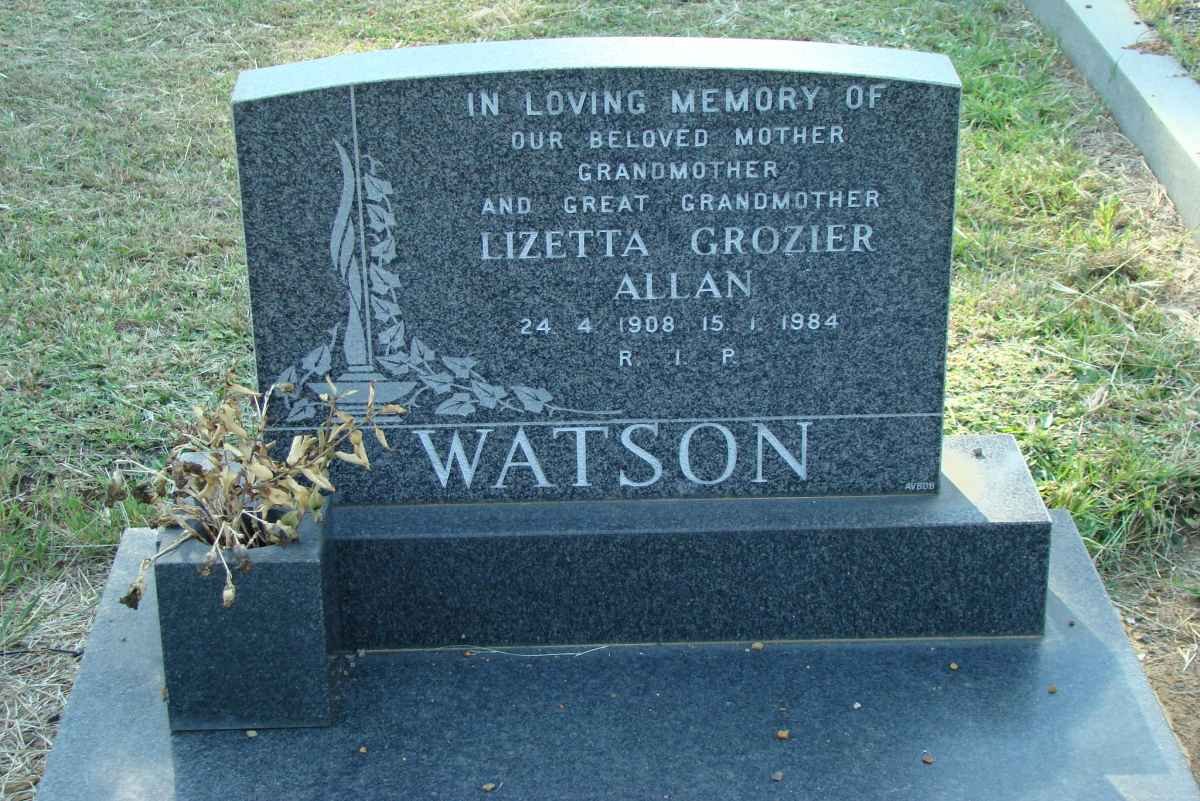 WATSON Lizetta Grozier Allan 1908-1984