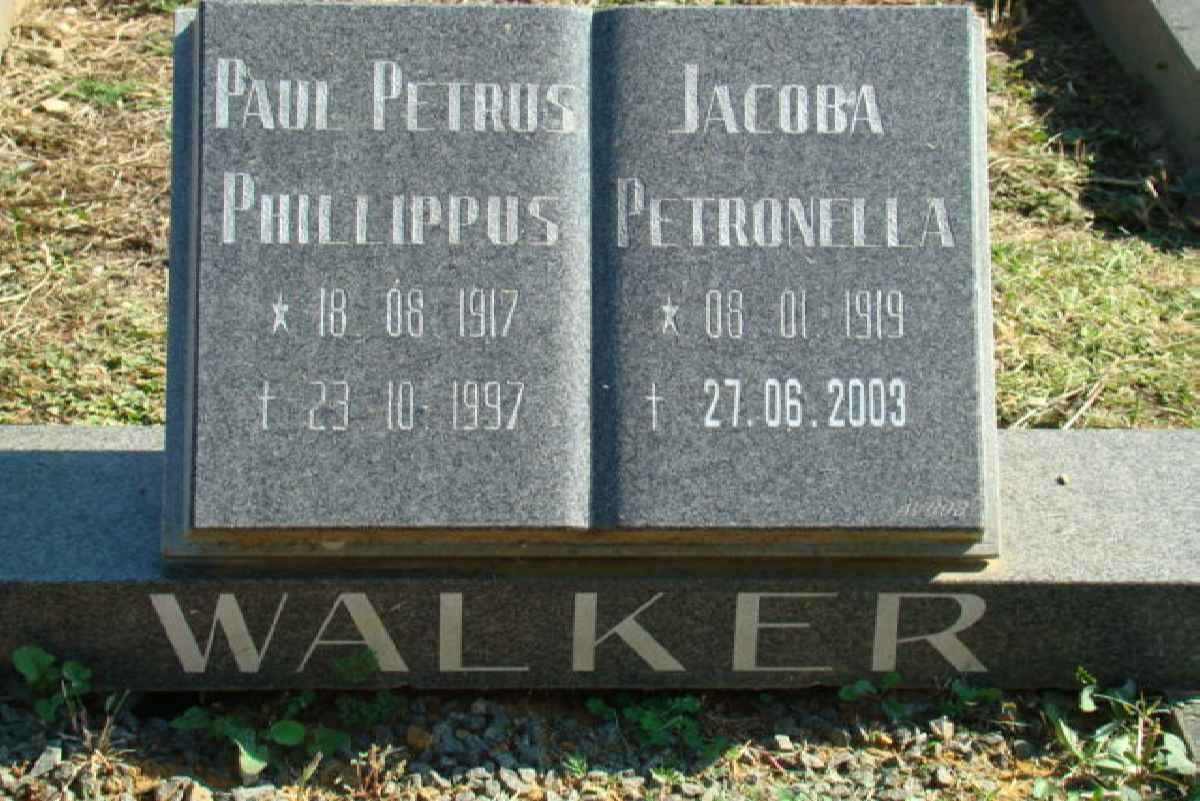 WALKER Paul Petrus Phillippus 1917-1997 &amp; Jacoba Petronella 1919-2003