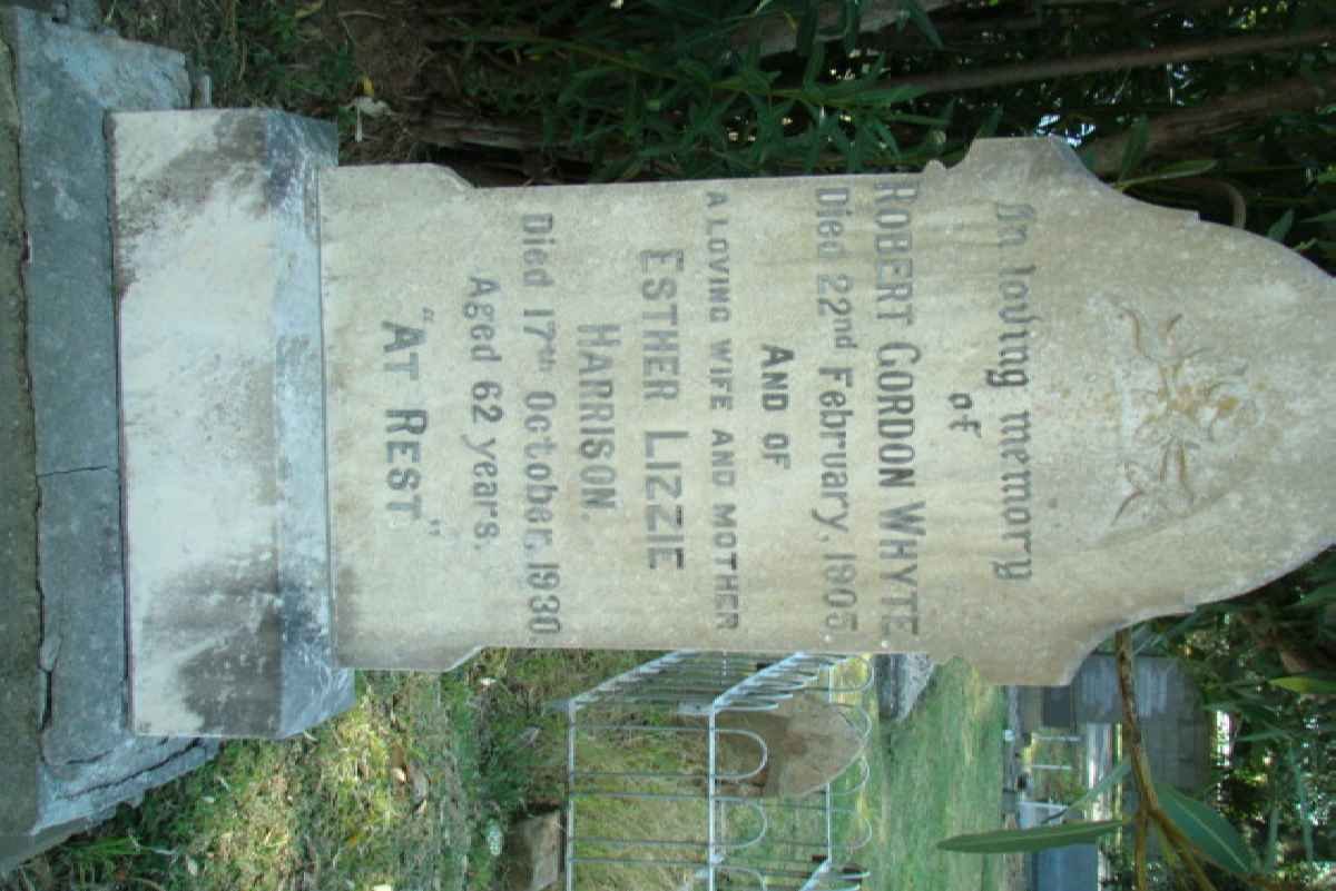 WHYTE Robert Gordon -1905 &amp; Esther Lizzie HARRISON -1930