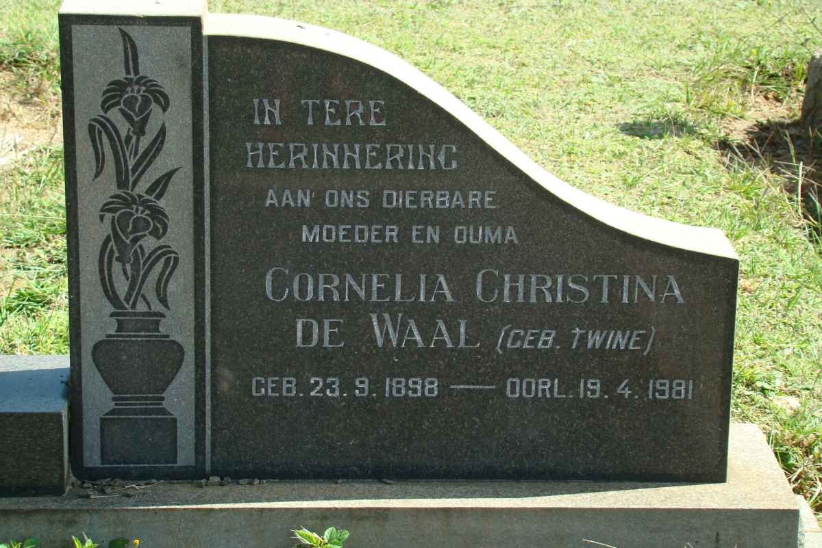 WAAL Cornelia Christina, de nee TWINE 1898-1981