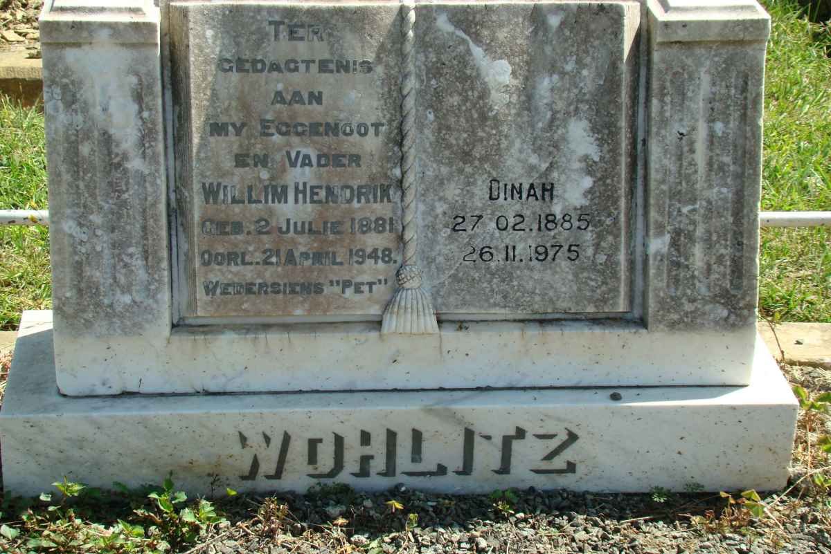 WOHLITZ Willim Hendrik 1881-1948 &amp; Dinah 1885-1975