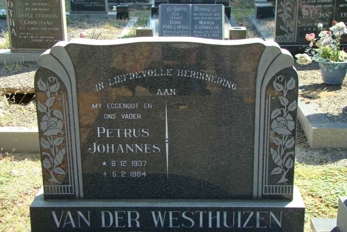 WESTHUIZEN Petrus Johannes, van der 1937-1984