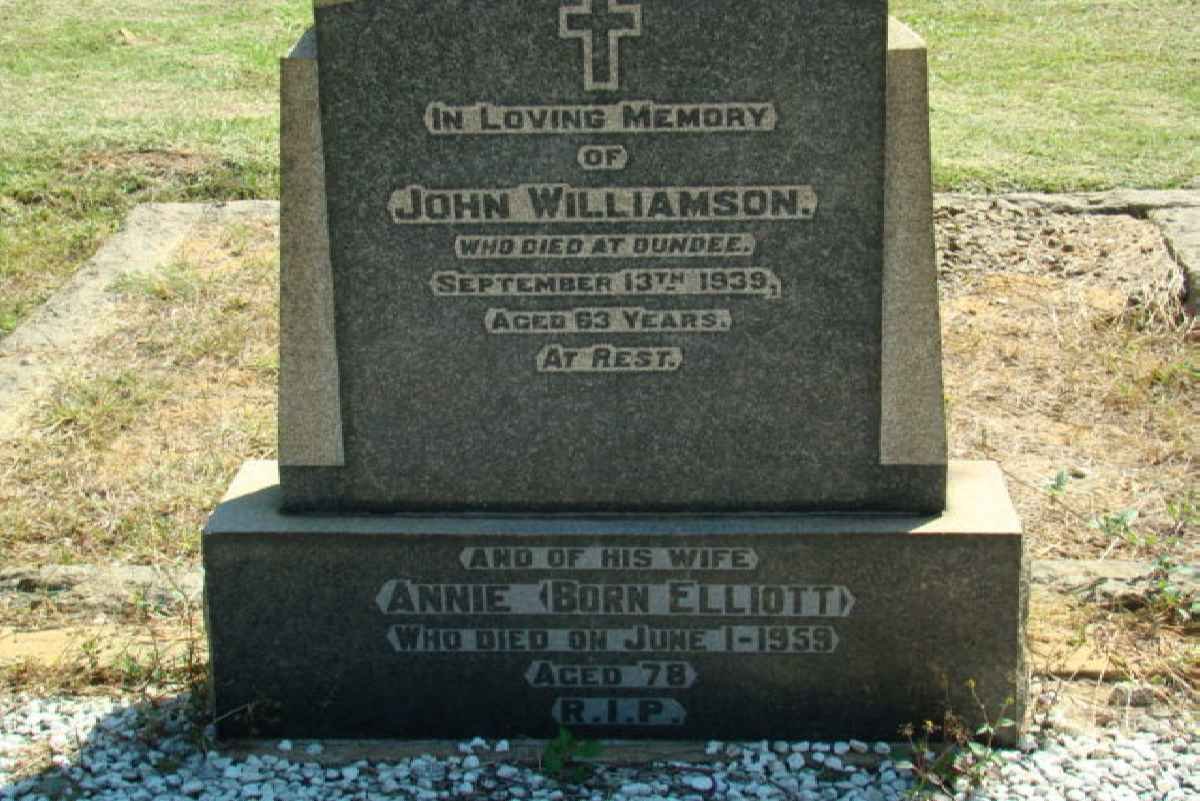 WILLIAMSON John -1939 &amp; Annie ELLIOTT -1959
